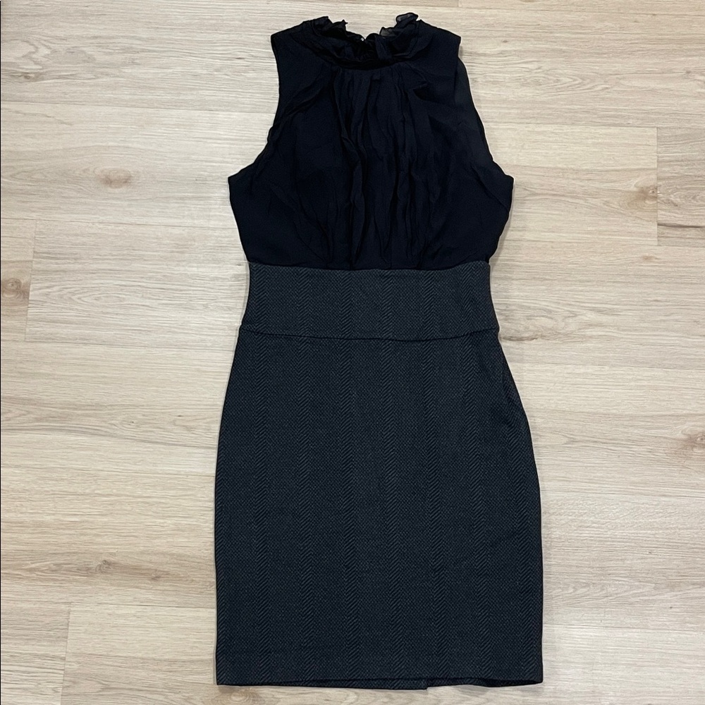 BCBGMaxAzria Black and Gray Mini Dress